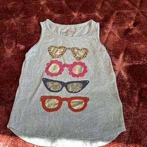Crewcuts tank w sunglasses on front. XS(4/5). Small discoloration spot on back.